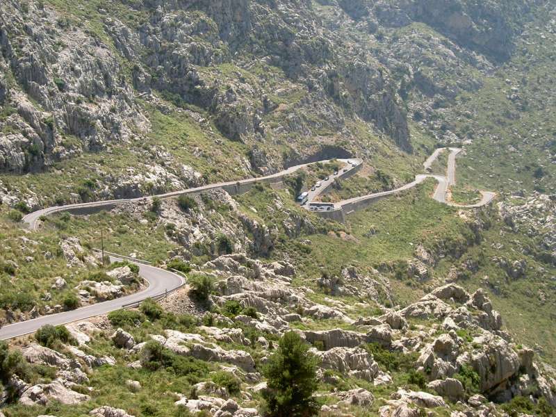 Serpentinenstraße nach Sa Calobra im Tramuntana-Gebirge